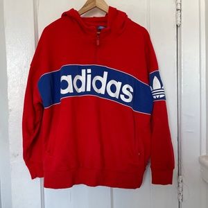 Adidas originals hooded sweatshirt with quarter zip